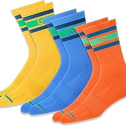 bambos Men's Bamboo Sports Crew Socks for Running & Gym, Pack of 3, Free Size-picture-27