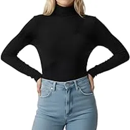 kkaish- Stylish High Neck Cotton Blend Tees/T-Shirt/Tops with Full Sleeves for Women-picture-16