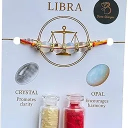 divine bhargavi healing stones DIVINE BHARGAVI Zodiac Signs Rakhi For Brother's, Raksha Bandhan Rakhi For Bhai Bhaiya, (Pack of 1)-picture-48