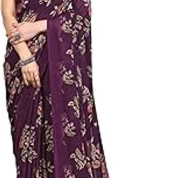 siril Women's Floral Printed Georgette Saree with Unstitched Blouse Piece-picture-43