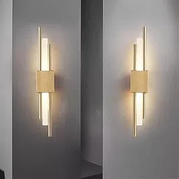 Groeien Pack of 2 | 18w Modern LED Long Wall Sconce Gold Auric Beam Acylic Wall Light for Bedroom Living Room Corridor Lighting Fixtures Wall Mount image 1