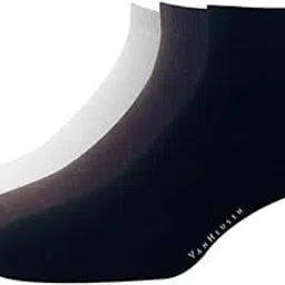 van heusen Mens Cotton Ankle Length Socks (Pack of 3) White, Black, Brown-picture-27