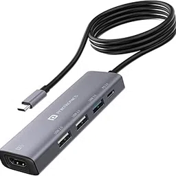 Portronics Mport 32 USB-C Hub (5-in-1) Multiport Adapter with 4K HDMI, 60W PD Charging, USB 3.0, 2-Port USB 2.0, 1m Long Cable, Type C Plug for Laptop, Smartphone, Tablet (Grey)-picture-49