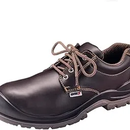 Udyogi Edge DD MF - Safety Shoes for Men | Made with Lightweight Microfiber, Alloy Steel Toe and Extended Toe Guard Brown-picture-31