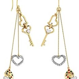 pc jeweller Yellow Gold and Diamond Stud Earrings for Women-picture-46