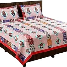 ANSHU SIGNATURE Cotton Soft Printed Double Bedsheet with 2 Pillow Covers | Comfortable, Durable & Stylish Bed Linen for Bedroom, Guest Room, Home | Elegant Design, Breathable Fabric-picture-33