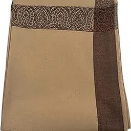 shreechales Men Floral Border Wool Shawl (45W X 90L)-picture-13