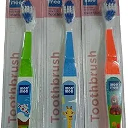 Mee Mee Easy Grip Manual Toothbrush For Your Kids (Pack Of 3) With One Free Key Ring,Multicolour-picture-22