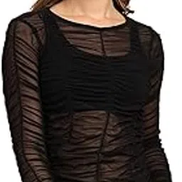 saffe Round Neck Black Color Front Elastic Full Sleeve Tank Top-picture-46