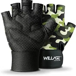 WILLAGE Gym Gloves for Men & Women, Gym Gloves with Wrist Support, Camouflage Pattern, Breathable Workout Gloves for Men & Women, Weightlifting Training Exercise Fitness Gloves image 1