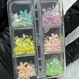 Mixed Color Maple Leaf Flower, Nail Rhinestones, Diamonds Crystal Gems Stone, Flatback DIY Nail Art Decorations for Jewelry (Big Flower)-picture-10