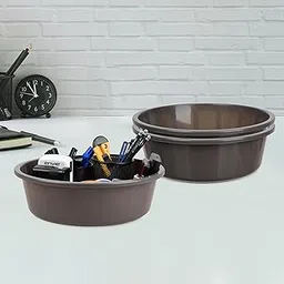 Homestic Pack of 3 Desk Organizer | Stationery Organizer Tub | Multipurpose Storage Organizer | Office Supplies Organizer for Pen-Pencil-Staplers-Clips | Desktop Organizer | 6 LTR | Gray-image-45