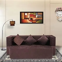 Seventh Heaven 3 Seater Chenille Molfino Fabric, 72x44x14 with 3 Cushion 3 Seater Double Foam Fold Out Sofa Cum Bed (Finish Color - Brown Delivery Condition - Pre-Assembled)-picture-23