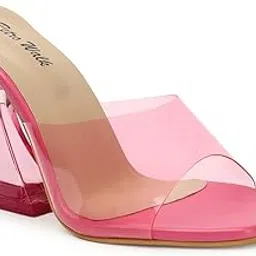 Women Fashionable Block Heels | Stylish Transparent Strap Pumps for Girls & Women-image-0