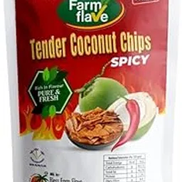 Farm Flave Tender Coconut Chips, Spicy Flavour, Ready to Eat Pure and Fresh Snacks, Dried Not Fried (25g)-picture-10