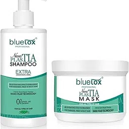 bluetox professional NANO PLASTIA HAIR REPAIR SHAMPOO & MASK COMBO 300 ML EACH | SHAMPOO FOR SMOOTH AND SHINE | Intensively Nourishes the Hair | Sulphate & Paraben Free-picture-24