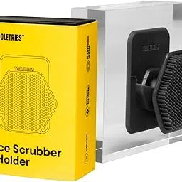 TOOLETRIES Men's Face Scrubber & Holder - Silicone Exfoliator Facial Cleansing Brush with Shower Storage Grip - Removes Dead & Dry Skin - Long Lasting Bathroom & Shower Accessories - Charcoal-picture-28