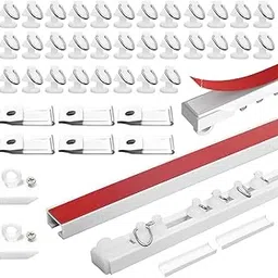 HASTHIP® Curtain Track Rail for Ceiling No Drill DIY Curtain Channel Track Kit with Hooks & Rollers, Flexible Wall/Ceiling Mount Rail Kit for Curtains, Room Dividers, 118 inch-picture-10