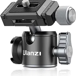 ULANZI U-80L Ball Head Camera Tripod Heads Metal 360 Degree Rotating Panoramic, 1/4" Arca Quick Release Plate & Cold Shoe, for DSLR Camera Camcorder Tripod Monopod Slider, Max Load 22Lb/10KG, Silver image 1