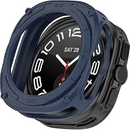 OJOS TPU Watch Case Compatible with Samsung Watch 7 Ultra 47mm Bumper All-Around Case Shockproof Protective Bumper Cover Case Protective Case Cover for ​Watch 7Ultra 47mm, Blue-picture-26