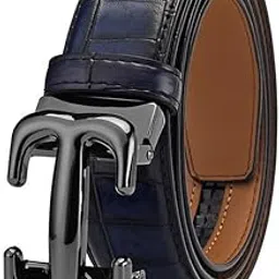 contacts Genuine Leather Belt for Men with Autolock Buckle - Micro Adjustable Belt Fit Everywhere | Formal & Casual | Elegant Gift Box image 1