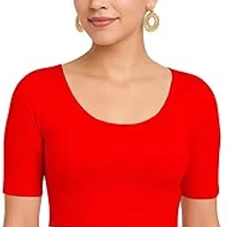 the blazze Women’s Stylish Ribbed Elbow Sleeve Lycra Stretchable Readymade Crop Tank Top Cami Blouse for Girls VB19-picture-19