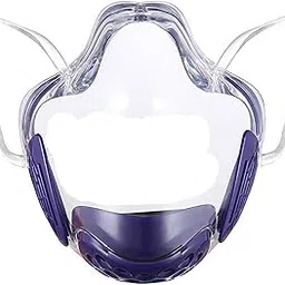 Clear Face Mask Cover Transparent Face Shield Reusable with Breathing Valve Purple-picture-21