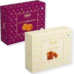 ASHA SWEETS Premium Combo of Handcrafted Mysore Pak (250g) & Motichoor Laddu (250g) | Special Indian Mithai | Delicious & Healthy Exclusive Sweets Gift Box | Share Traditional Taste of Mysuru to your Friends and Family-image-3
