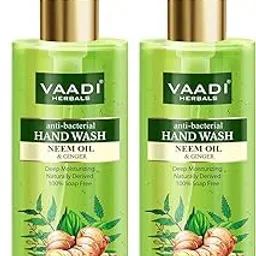 Vaadi Herbals Anti Bacterial Neem Oil and Ginger Hand Wash - 250 ml (Pack of 2) image 1