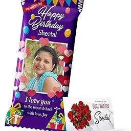 Katha Chocolates Birthday Gift, Customized Personalized Chocolate Large Bar + Label specially for your Love, girlfriend, boyfriend, husband, wife, mother, father, grandparents (100 grams)-picture-16