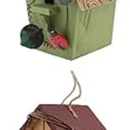 TRENDYNEST® 2PCS Country Cottages Wood Bird House Hanging Birdhouse Condo Garden Decor | Home & Garden | Yard, Garden & Outdoor Living | Bird & Wildlife Accessories | Birdhouses-image-26