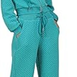 label ritu kumar Teal Quilted Jacket With Joggers Pant Set-picture-31