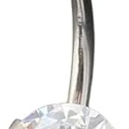 kacheeg Non-Allergic Stainless Steel Belly Button Ring | Thick Rod with Round Double Zircon, Non-Fading Clip-picture-30