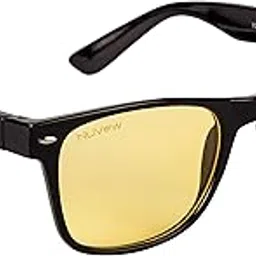 nuvew UV Protected Rectangular Unisex Sunglasses - (Yellow Lens | Black Frame | Medium Size | NW-82230-22)-picture-15