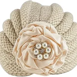 the little lookers Turban Flower Cap for Baby Girl | Headwear, Autumn and Winter Supplies | Turban Hat | Unisex Kids Knitted Hat New Born Streachable-picture-11