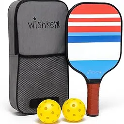 WISHKEY Pickle Ball Racket Paddle (Set of 1 - Black) Premium Carbon Fiber Pickleball Rackets with Honeycomb Composite Core, 4 Pickleballs, 2 Comfort Cushion Grip & Portable Bag for Beginners & Adults-picture-15