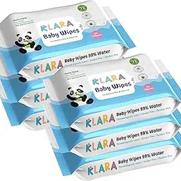 Klara 99% Pure Water Baby Wipes with Aloe Vera, Rash-Free, With,(72 Wipes Each Pack, Pack of 6)-picture-23