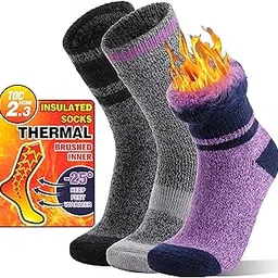 moggei 3 Pairs Thermal Winter Socks for Women & Men Thick Extra Warm Insulated Ski Boot Socks for Cold Weather-picture-26