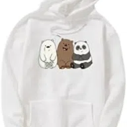 fabitto 3- Bear Print Winter Wear Warm Fabric Loose Fit Soft with Hooded Neck Long Sleeves Comfortable Kangaroo Pocket Hoodie for Women-picture-11