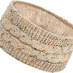 lyla Knitted Headband for Women Ear Warmer Knit Headband for Girls Winter Running Beige-picture-21