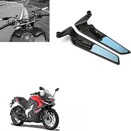 Vagary 10mm Adjustable 360° Rotating New Rearview Wing Mirrors For Bajaj Pulsar NS 200 & RS 200 (Black)-picture-20