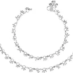 Premium Elegant Plated & Floral Design Anklet Pair for Women & Girls Copper Anklet (Pack of 2)-image-78