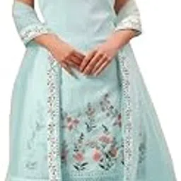 rudraprayag Women's Georgette Fabric With Embroidery Sequence Work Semi Stitched Anarkali Sharara Suit With Dupatta-picture-42