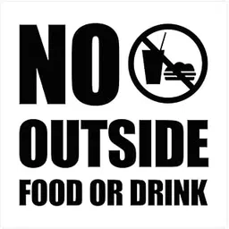 All Quality Square No Outside Food or Drink Wall/Door Sign - White (Medium)-picture-50