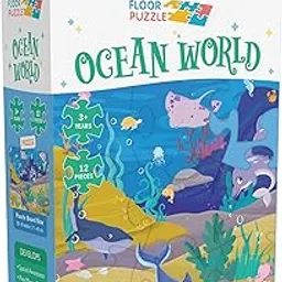 Popcorn Ocean World Floor Puzzles for Kids | Puzzle Game for Children Indoor Game with Big Size 12 Piece of Floor Puzzle | Improve Motor Skills and Eye-Hand Coordination for 3+ Years Kid-picture-19