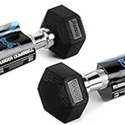 Cockatoo (1 Kg -35 Kg) Rubber Coated Professional Hex Dumbbells, Pack of Two; 1 Year Warranty-picture-26