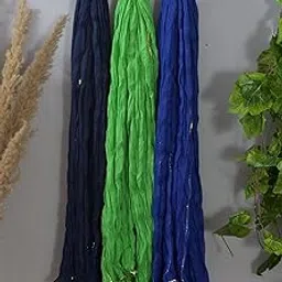 Nakoda Creation Pure Cotton Solid Women Dupatta (Sutti Sequence Dupatta Pack Of 3-Navy,Green,Carbon) - AB9333-picture-22