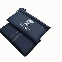 Themujtaba Portable Waterproof Islamic Prayer Mat Foldable Prayer Rug with Pocket Sized Bag - Zipper Style (Pack of 1) (Black)-picture-22