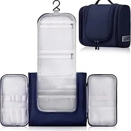 inkulture Toiletry Bag for Women & Men | Travel Bag for Makeup and Cosmetic | Shaving Kit Bag | Navy Blue, Pack of 01-picture-29