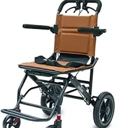 EASYCARE - Portable, Mild Steel, holds 105(Kg) Patient weight, with Attendant Break, Safety Belt & Back Pocket, Easy for Mobility Travelling Wheelchair (With Handle)-picture-36